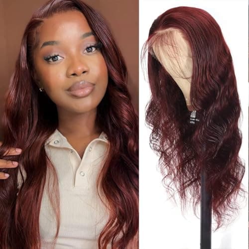Aaliweya Reddish Brown Lace Front Wigs Human Hair 13x4 Body Wave HD Lace Frontal Wigs for Women Pre Plucked 180 Density Glueless Copper 33b Colored Wig Super Soft 18Inch - Image 1