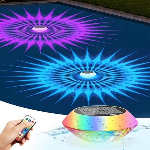 2026 Upgrade Solar Powered Floating Pool Lights(1 Pack), 1800mAh Pool Lights That Float with Remote, 42 Lighting, Timer Function, IP68 Waterproof for Inground/Above Ground Pool, Pool Party, Bathtub - Image 1