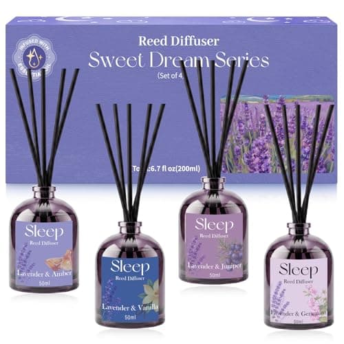 SCENTORINI Reed Diffuser Set, 6.76oz, Lavender Essential Oil Diffuser, Summer Fragrance Reed Diffuser with 24 Sticks for Bedroom Sleep, Spa Relax, Home Fragrance Bathroom Hotel Decor - Image 1