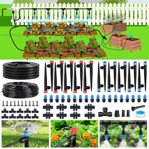 240FT Drip Irrigation System Kit Quick-Connect, Automatic Garden Watering System for Raised Garden Beds, Greenhouse, Yard, Lawn, Plant with 1/2 inch Hose 1/4 inch Distribution Tubing and Accessories - Image 1
