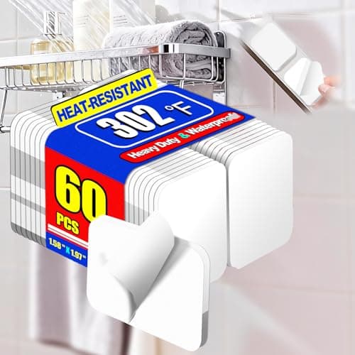 PHIXBEAR Heavy Duty Double Sided Tape - 60 Pcs, 1.57"x1.97" Waterproof Heat-Resistant Adhesive Pads for Automotive, Indoor & Outdoor Use - Image 1