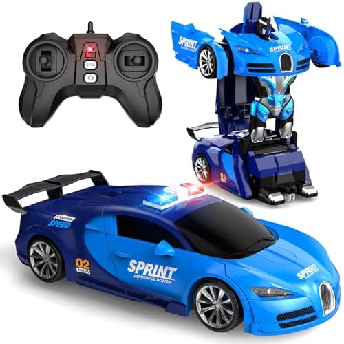 AONEPTR Remote Control Car, One-Click Becoming Robot Transforming Toys Car for Boys, Smooth Deformation, Demo Mode, 360° Rotation, Easy to Use, 2.4GHZ, with LED Lights, RC Cars for Christmas, Kids - Image 1