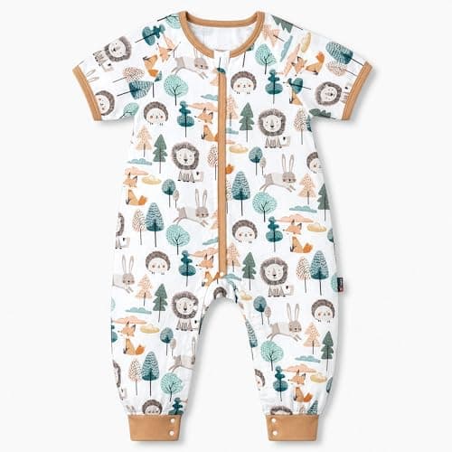 i-baby Outlast® Toddler Sleep Sack with Legs, 0.5 TOG Lightweight Muslin Baby Wearable Blanket, Walker Sleeping Sack with Outlast Temperature Regulation, Sleeping Bag with 2-Way Zipper 9-12M