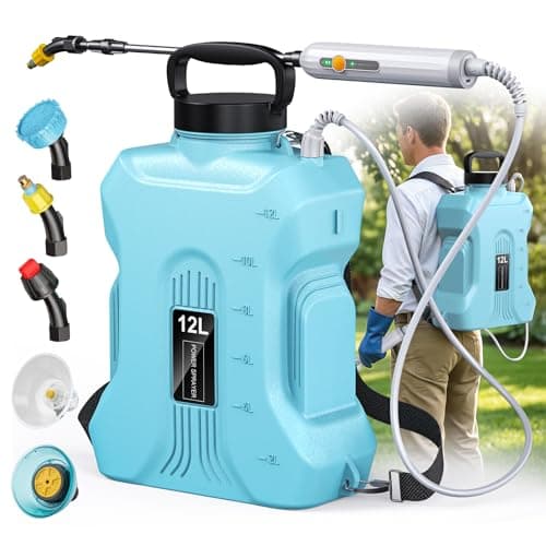 Backpack Sprayer,Sprayers in Lawn and Garden,Battery Powered Sprayer 3.5 Gallon,Telescopic Wand,5 Nozzles,Electric Sprayer with USB Rechargeable Handle,Portable Water Sprayer 12L - Image 1