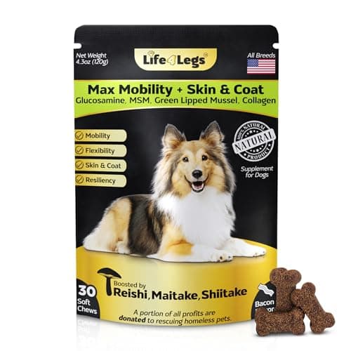 Life4Legs - Soft Chews Hip and Joint Supplement for Dogs - Dog Joint Pain Relief Treats - Glucosamine, Chondroitin, Turmeric - Mobility Supplement (Bacon - 30 Soft Chews) - Image 1