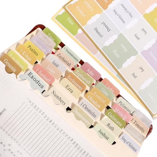 Chapter Dividers Index Tabs for Bible Study & Prayer, Unisex Boho Bible Gift Accessories (Girls, Boys, Men, Women)90 Tags - Image 1