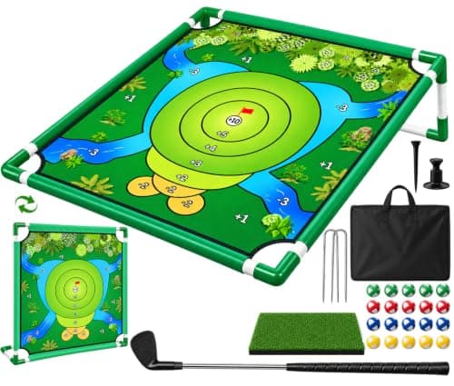 VQRZG Golf Chipping Outdoor Game, Portable Yard Practice Set, Indoor & Lawn Play for Adults and Family, Backyard, Beach, Office Party, Golf Gifts for Men (Golf Chipping Game Set) - Image 1
