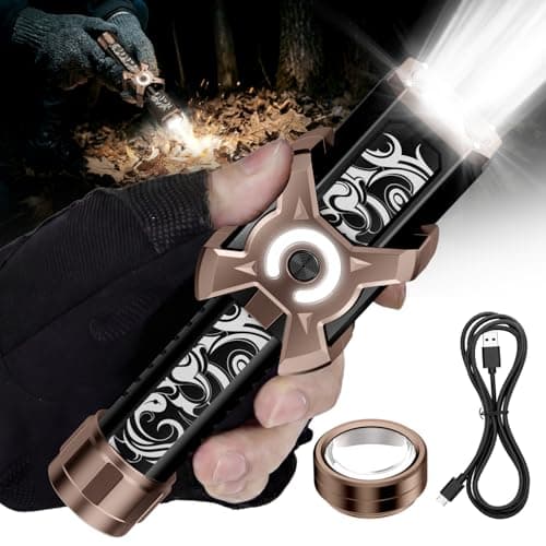 SKYFIRE 4000 Lumens Rechargeable Flashlight, Tactical LED Flashlight with Ignition Lens, USB-C Fast Charging, Zoomable 6 Modes & COB Side Light, IPX6 Waterproof for Camping Emergency Power Outage - Image 1