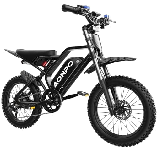 AONPO Electric Dirt Bike for Adults, Peak 3500W High Power Ebike, 52V 30Ah Removable Battery UL 2849 Certified, Full Suspension & Dual Hydraulic Disc Brakes Off-Road Mountain Electric Bicycle - Image 1