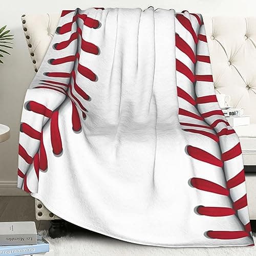AUIVTY Baseball Blanket Baseball Gifts for Boys Girls 8-12 Team Coach Gifts Fleece Throw Blanket Birthday (50"x60", Baseball) - Image 1