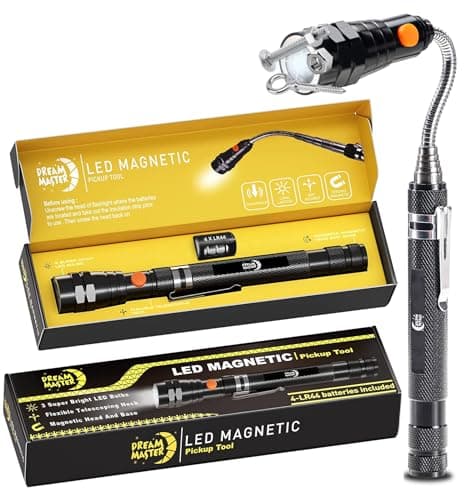 Dad Gifts, Magnetic Pickup Tool Telescoping Magnet Flashlight, Fathers Day Gift, Birthday Gifts for Men, Dad, Father, Women, Him, Teen Boys, Mechanic, Boyfriend, Graduation Gifts, Black - Image 1