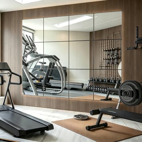 potijo Wall Mirror Tiles 12"x12"x12PCS Full Length Home Gym Mirror for Garage, Bedroom, Living Room, Over The Door - Image 1