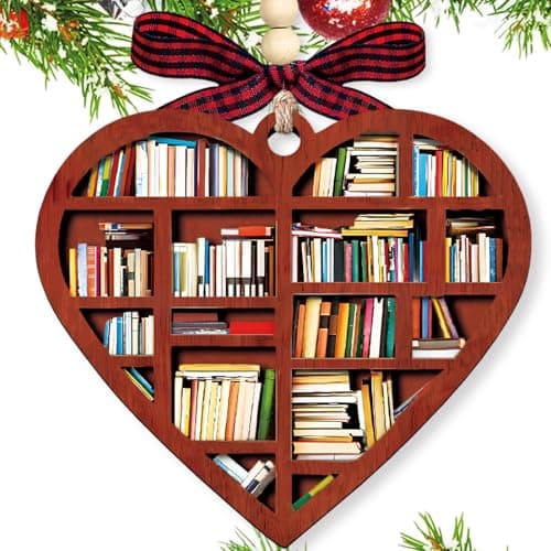 Book Ornament, Book Lovers Gifts - Book Ornaments for Christmas Tree, Bookworm, Book Club, Bookish, Library, Bookshelf Ornament - Gifts for Book Lovers Women - Image 1
