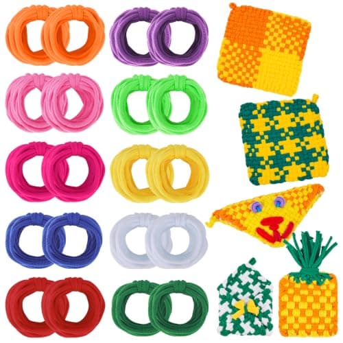 PREBOX Weaving Loom Loop Refill,7 Inch 500 Pcs in 10 Vibrant Colors, Potholder Loops, Loom Refill Loops Craft for Kids - Image 1