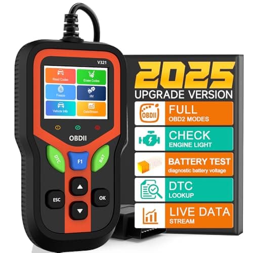 OBD2 Scanner - Car Code Reader Diagnostic Tool for Check Engine Light, Fault Code Reader & Reset, Real-Time Data, Voltage Test, EVAP & I/M Readiness for All OBD II Cars Since 1996 OBD2 V321 - Image 1