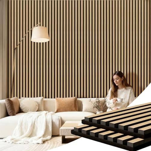 Wood Slat Acoustic Panels 2-Piece, 94” x 11” Acoustic Wall Panels, Soundproof Wooden Wall Panels, 3D Fluted Wood Panels for Interior Acoustic Wall Panels, Sound Absorbing Panel - Image 1