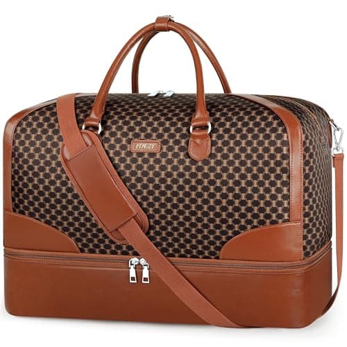 Weekender Bag for Women Travel Duffel Bag - Carry On Overnight Bag with Shoe Compartment Large Nylon Duffle Tote Bag 21.5" for Traveling Business Weekend Trip - Image 1
