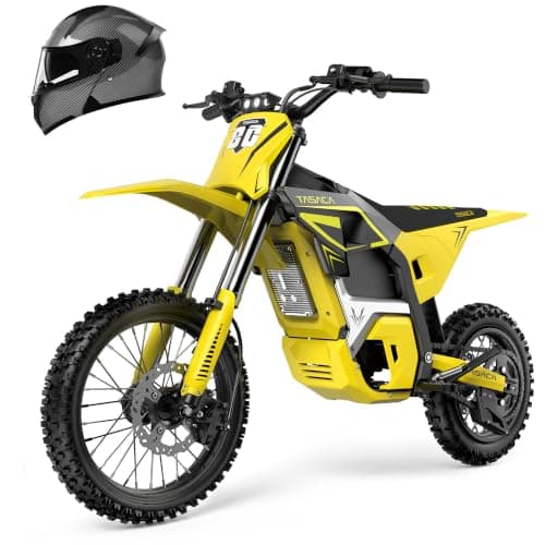 Tasaca V58 Electric Dirt Bike with 5500W Motor Up to 55 Mph, 276Nm Max Torque, 52V 30Ah Battery, UL Certified Off-Road Motorcycle for Teens & Adults, 260mm Long Travel Suspension, Yellow - Image 1
