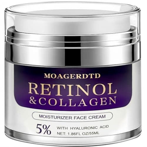 Retinol Collagen Cream Anti-Aging Face Moisturizer with Retinol,Collagen & Hyaluronic Acid - Firming & Hydrating Face Cream for Men & Women,Day & Night Skin Care - 1.86 fl oz - Image 1