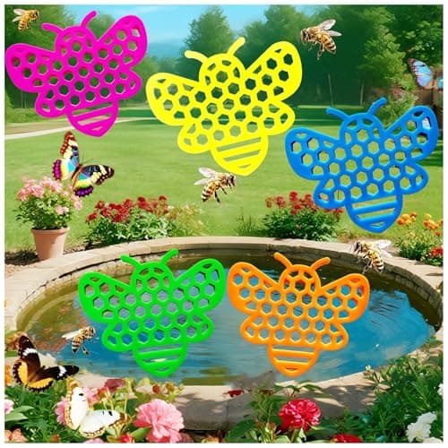 Floating Bee Island Watering Station - 5 Pack, Bee-Friendly EVA Foam, No Sinking, Drowning-Proof, Fade-Proof, Pre-Cut, Birdbath, Pools & Garden Hydration Solution for Pollinators (6.3 Inch) - Image 1