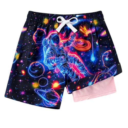 Cozople Teen Boy Swim Trunks Size 14-16 Beach Quick Dry UPF50+ Bathing Suits with Stretchy Compression Lining No Chafing for Outdoor - Image 1