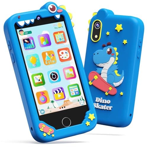 KOKODI 4 Inch Kids Smart Phone, Touchscreen HD Dual Camera Cell Phone for Children, Birthday Gifts Dinosaur Learning Toys for Boys 3-10, First Preschool EducationToy with 200+ Games,Powered by Android - Image 1