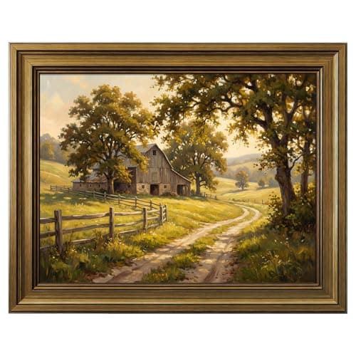 HISPACE Vintage Framed Wall Art for Living Room,8x10 Inch Country Road Nature Wall Decor Paintings,Canvas Prints Aesthetic Home Decor for Living Room Bedroom Bathroom 8x10 inch
