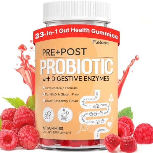 Fletorra Probiotic Gummies, Probiotics for Gut Health, 0 Sugar - 60 Counts - Image 1