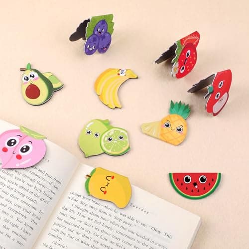 10Pcs Fruit Scented Magnetic Bookmarks, Cute Fruits Bookmark Gifts for Reading Boys & Girls, Bookish Gift for Book Lovers, Children's Day Gift for Kids - Image 1