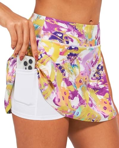 Stelle Women Tennis Golf Skirts High Waisted with Pockets Inner Shorts for Athletic Skorts Sports Running Pickleball (PP,XL) - Image 1
