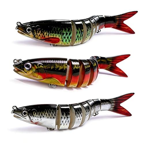 Multi Jointed Swimbait Hard Lure, 5.1in Slow Sinking Fishing Lures with Lifelike Swimming Action, Realistic Bass Fishing Lures for Freshwater, Topwater Lure with Gravity Transfer System for Bass - Image 1