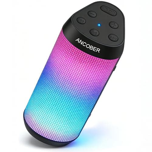 Bluetooth Speaker Portable Wireless, 20W Stereo Loud Sound, 8 Modes LED Light Show, 30H Playtime, IPX4 Waterproof, TWS Pairing, Built-in Mic, BT5.3 for Outdoor, Party, Travel, Home, Ideal Gift - Image 1