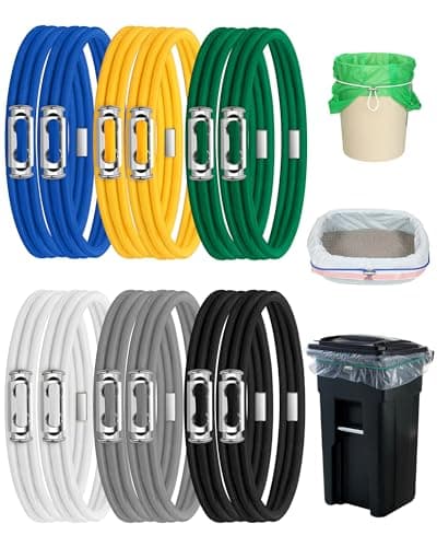 Garbage Can Bands Cord Lord Design Adjustable Large Trash Can Rubber Bands Fits 8-33 Gallon Trash Cans Multifunction Bands Litter Box Bands for Kitchen Tables Picnic Party 12 Pack - Image 1