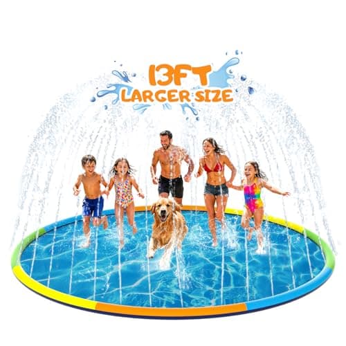 Instraella Splash Pad, 13FT Extra Large Sprinkler Play Mat for Dogs & Kids, 0.55mm Thickened Outdoor Water Toys, Foldable Summer Splash Mat for Toddlers, Children and Pets - Image 1