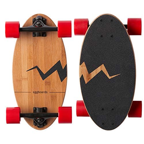 Eggboards Mini Longboard Cruiser Skateboard Complete | 19'' x 9'' | Portable Bamboo Cruiser Board. Easy to Carry, Smooth to Ride. Short Long Boards Skateboards for Adults, Beginners, Kids Skateboard.
