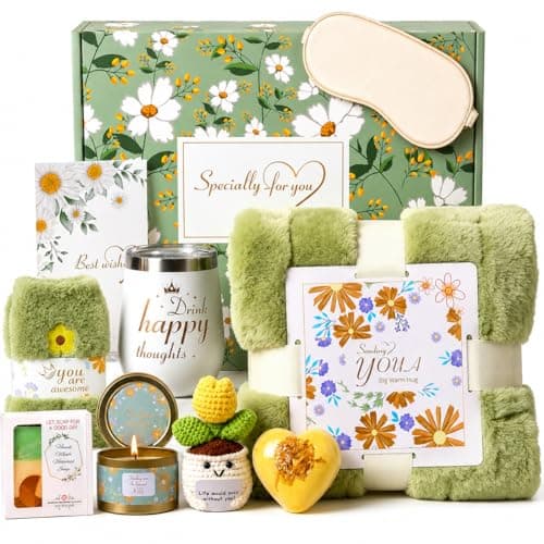 OPOWIS Self Care Gifts for Women Get Well Soon Gift Baskets, Spa Care Package After Surgery Recovery, Sympathy Inspirational Thinking of You Gift Set for Mom Best Friend Sister Sick Feel Better Gifts