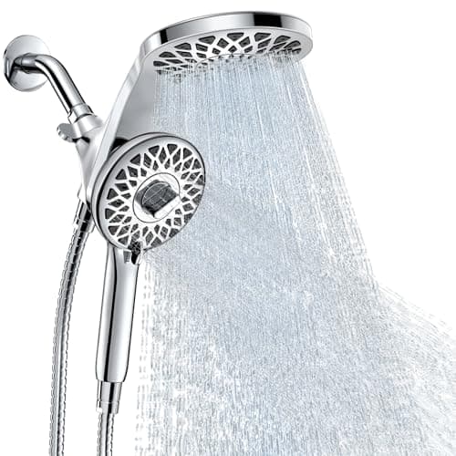 Newfinde High Pressure Rain Shower Head with Handheld Spray Combo: Detachable Dual Shower Head with 10 Sprays Modes - Upgrade Knob Spray Mode Selector and Magnetic Guidance Docking System - Image 1