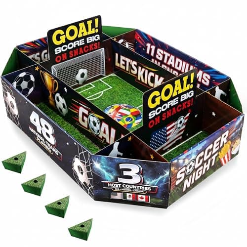 Ironraw Large 3D Soccer Snack Stadium with Roomy Center Field for Foil Pan,Corner Sauce Holders & 4 Divided Sections Food Server for 2026 Soccer Watch Parties,Game Day & Birthday, Team Celebrations - Image 1