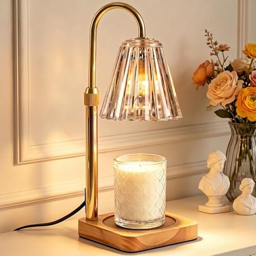 Marycele Candle Warmer Lamp with Timer & Dimmer - Mothers Day Gifts for Women Mom Her, Aesthetic Office Home Decor, Adjustable Height Wax Melter for Candle Jar & 3-Wick Candles (2 Bulbs Included) - Image 1