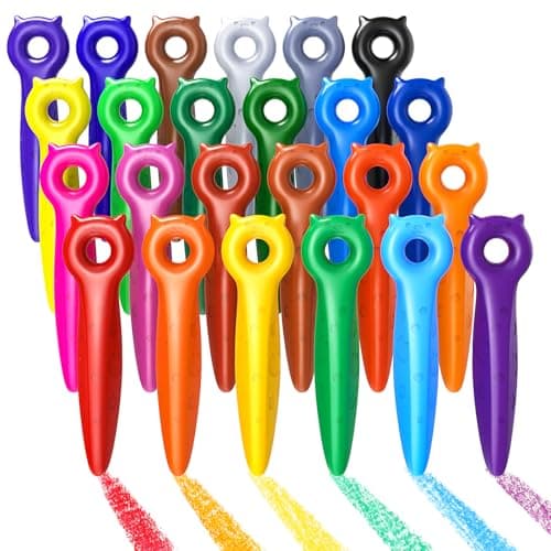 KERIFI Triangle Jumbo Crayons for Toddlers, Mess Free Washable Toddler First Crayons for Kids Ages 1-3 2-4 4-8, Unbreakable Non-Toxic, Easy to hold, Back to School Gifts for Coloring Book (24 Colors) - Image 1