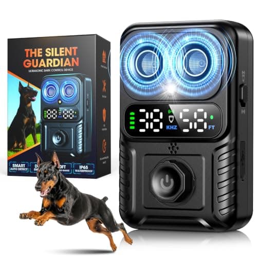 CdFXor Automatic Bark Box,Smart Dog Bark Deterrent Device,Anti Barking Device for Dogs Stop Neighbor’s Dog Barking,Ultrasonic Bark Control Box with 2X Emitters