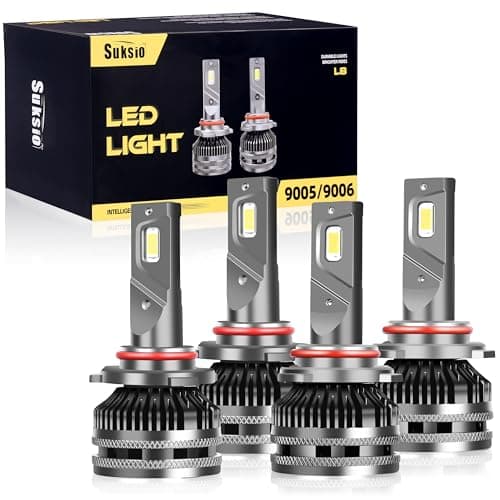 Suksio 9005 9006 Light Bulbs Combo, Super Bright Upgraded 800%, 60000LM Brightest 9005 9006 Bulbs with Cooling Fan, Plug and Play Fog Light Bulbs (Pack of 4) - Image 1
