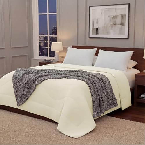 Cooling Comforter King Size, Cooling Blankets for Hot Sleepers, Lightweight Comforter for Summer, Soft Q-Max>0.4 Breathable Cold Blanket for Sleeping, 108x90, Ivory - Image 1