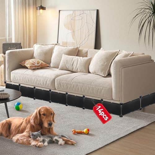 LEICHTEN 6.7" H x 166" L in Total Under Couch Blocker, Adjustable Length Couch Blockers for Pets, Couch Blockers Keep Cat Dog Off Couch, Fits Loveseat, Sofa, Couch, Black - Image 1