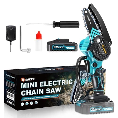 Saker Mini Chainsaw,Portable Electric Chainsaws Cordless,Handheld Chain Saw Pruning Shears Chain Saws for Tree Branches,Courtyard,Household and Garden,Father Day Gift for Men Dad Husband Women - Image 1