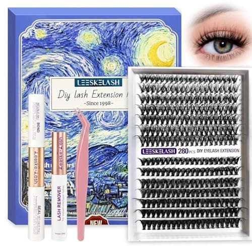 Lash Extension Kit DIY Eyelash Extension Kit, 9-16mm30D+40D 280PCS Individual Lashes for Beginner StarterProfessional, Volume Lash Clusters with Bond, Seal,Remover and Lash Tweezers - Image 1