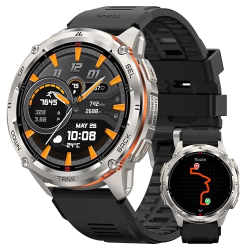 KOSPET Tank T3 Ultra 2 Smart Watch GPS for Men, 5ATM Waterproof, Pressure&Altitude&Compass, Extra-Large Battery, Full Metal Body Rugged Military Smartwatch Bluetooth Calling-1.43” AMOLED Display - Image 1