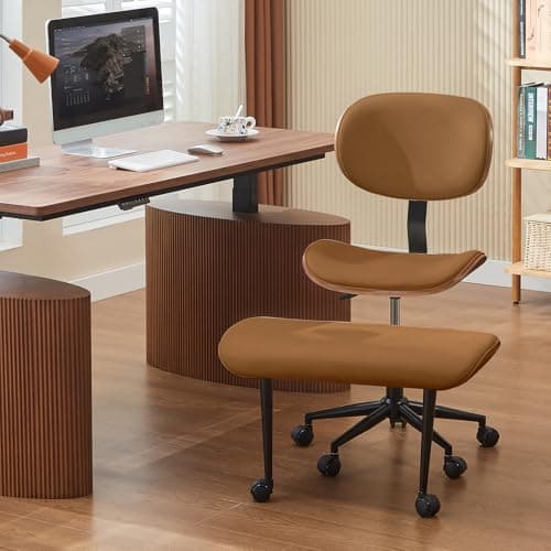 Bestier Meditation Chair with Wider Bentwood Back Support, Ergonomic Cross Legged Office Chair for Adults up to 300 lbs, 360° Swivel Adjustable Height for Multi Position (Contemporary Bentwood, Brown) - Image 1