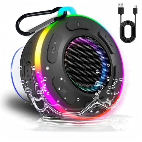 JK&EROSSTARS Portable Bluetooth Shower Speaker–Waterproof,Stereo,LED Light - Image 1