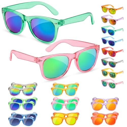 Froman Kids Sunglasses Bulk - 16 Pack Party Favors for Boys Girls Ages 3-8, Neon Colors with UV 400 Protection, Birthday Goodie Bag Stuffers - Image 1